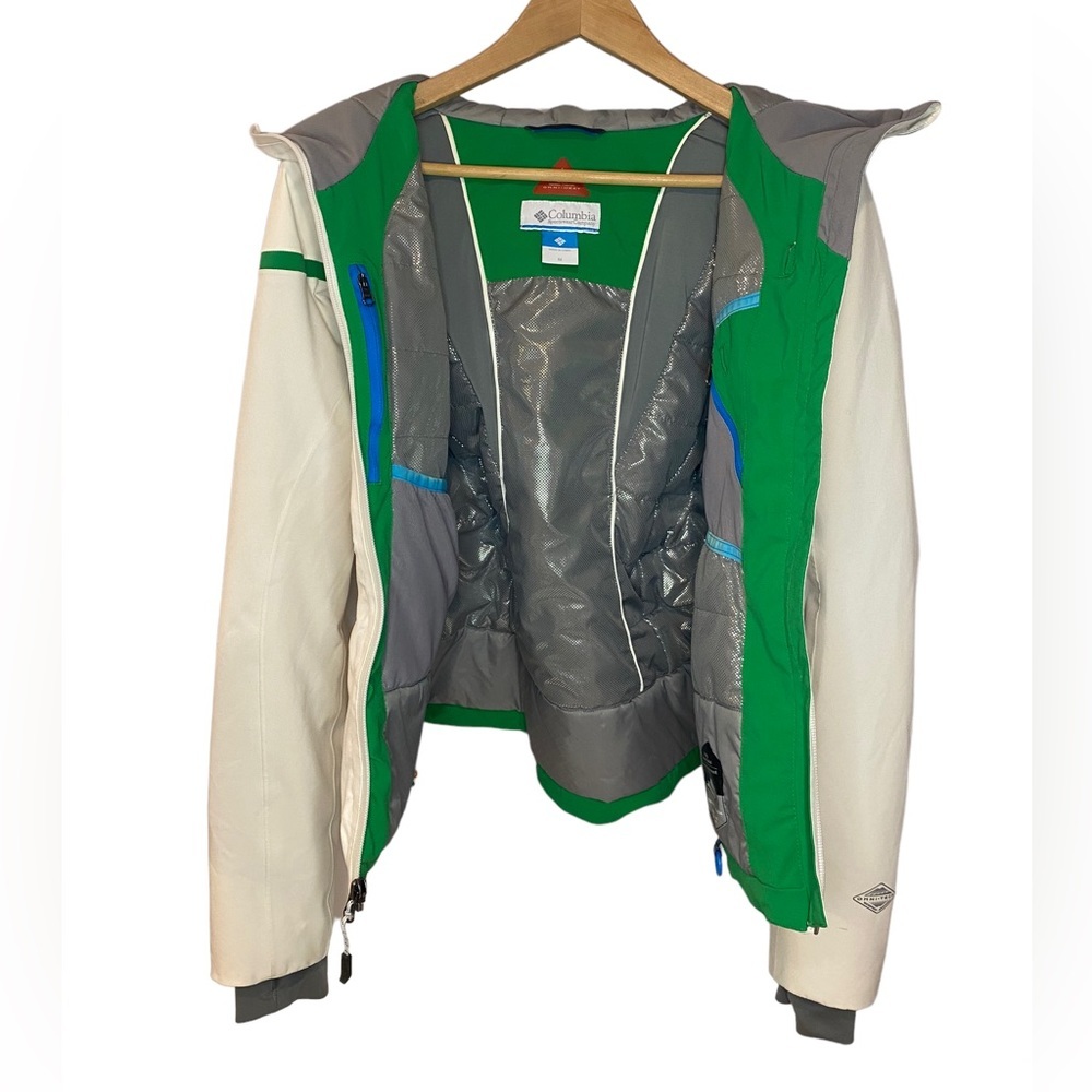 Columbia Women's Roffe White Green Silver Orange Ski Jackets Coat - Picture 7 of 9